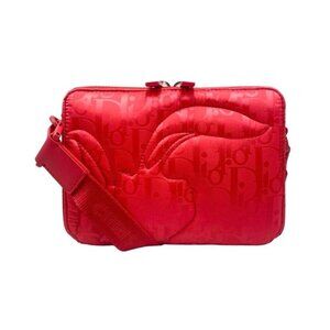 Christian Dior Oblique Messenger Bag 2 ray Quilted Bunny Red